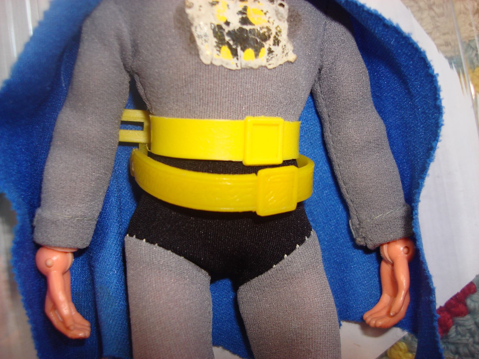 Belts, BASA (top), MEGO (bottom), BASA belt more rubbery, notice indent on buckle and smooth throughout