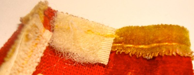 Ledy shorts, sewn on belt, inside, notice velcro to close the shorts